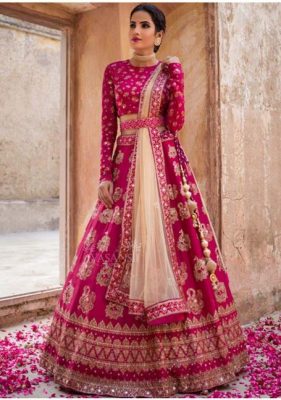 Wedding lehenga for X-shaped body