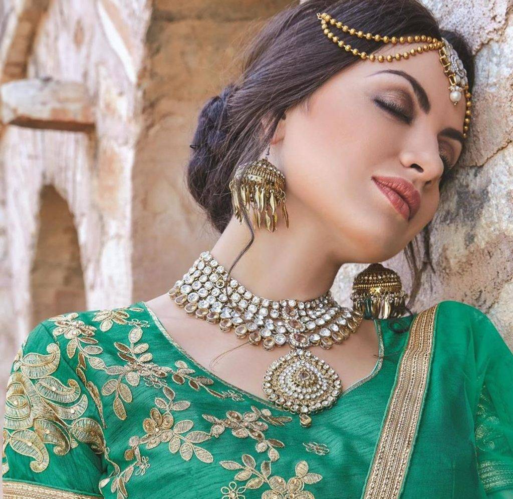 Buy Wedding Lehenga Choli - Green Art Silk Embroidery Lehenga Choli –  Empress Clothing